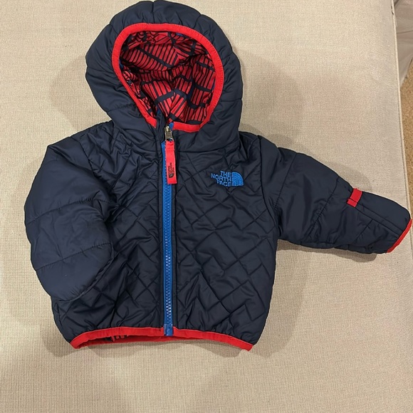 The North Face Other - The North Face Baby Navy and Red Reversible Puffer Infant